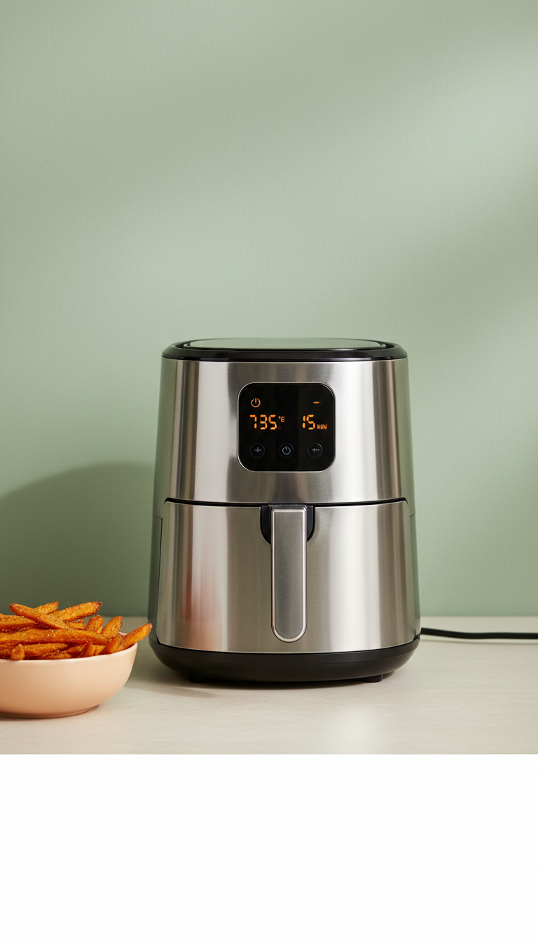 Classic Stainless Steel Air Fryer 6QT